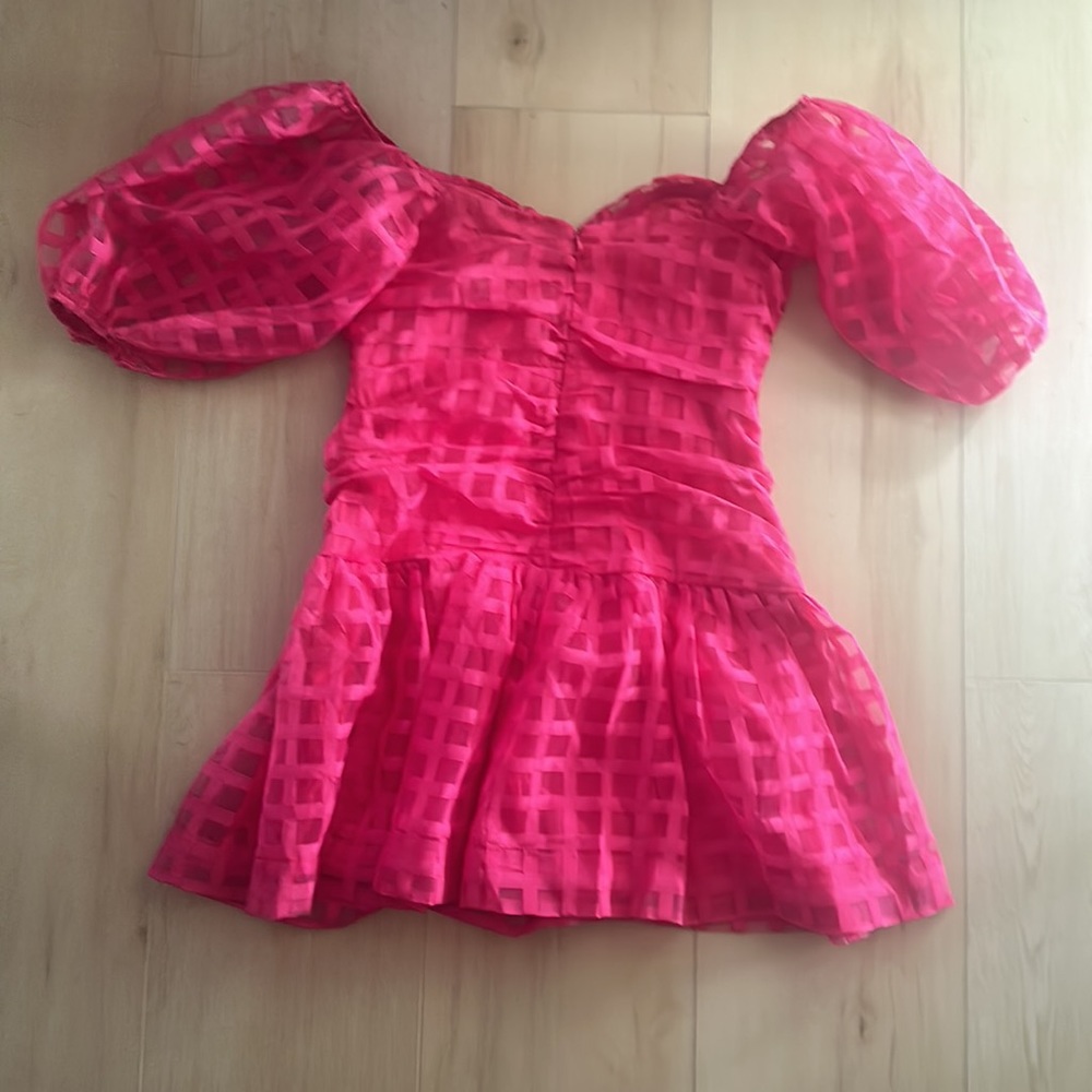 NWT Hello Molly Pink Plaid Mini Dress - Picture 5 of 6